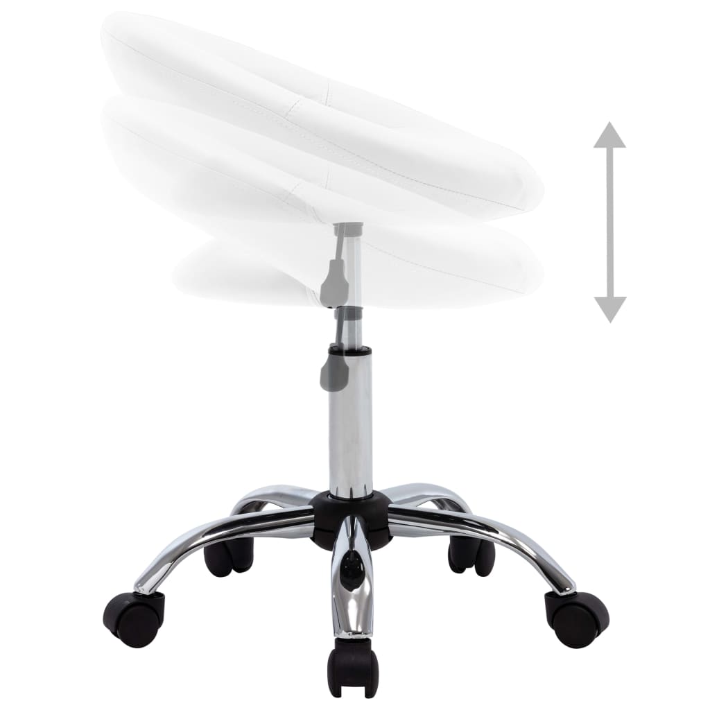 Arbeitshocker auf Rollen Weiß Kunstleder - Premium Bürostühle  - Just €76.36! Shop now at homesales4u