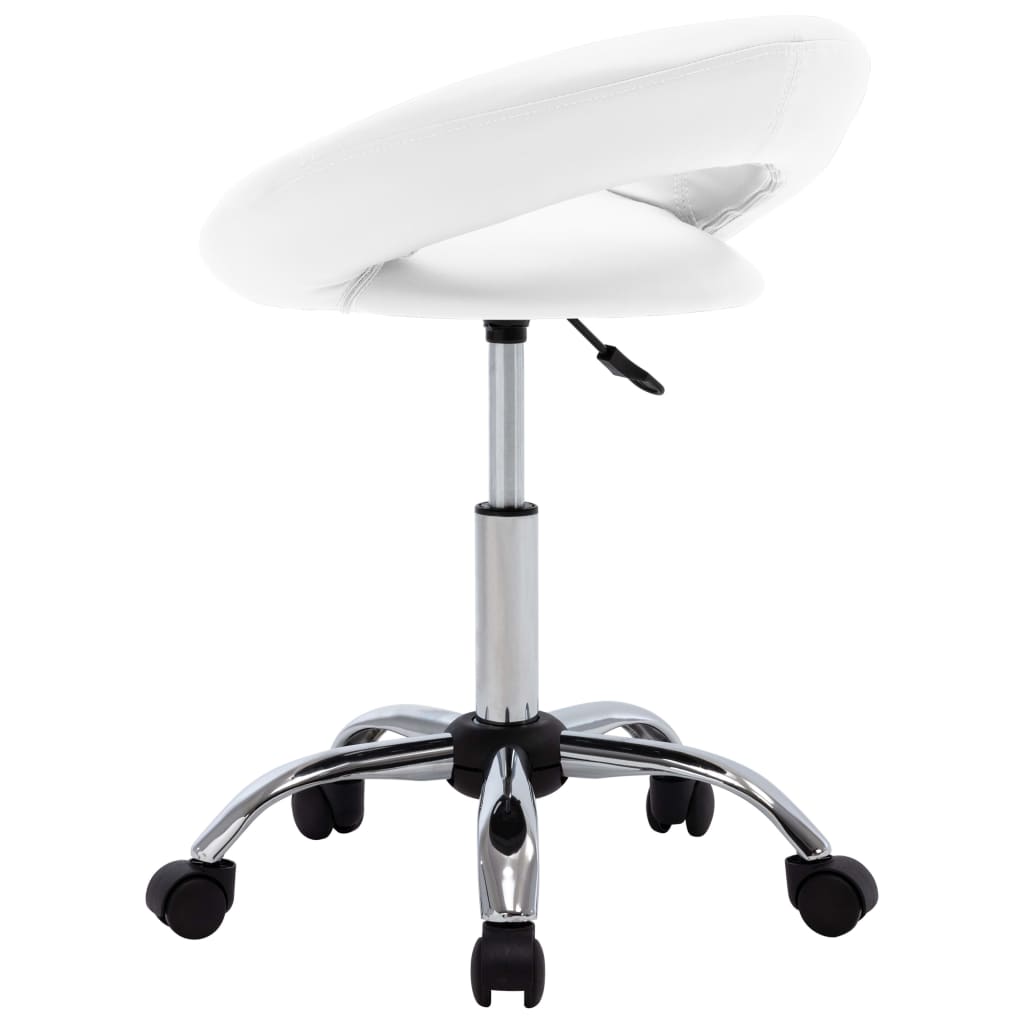 Arbeitshocker auf Rollen Weiß Kunstleder - Premium Bürostühle  - Just €76.36! Shop now at homesales4u