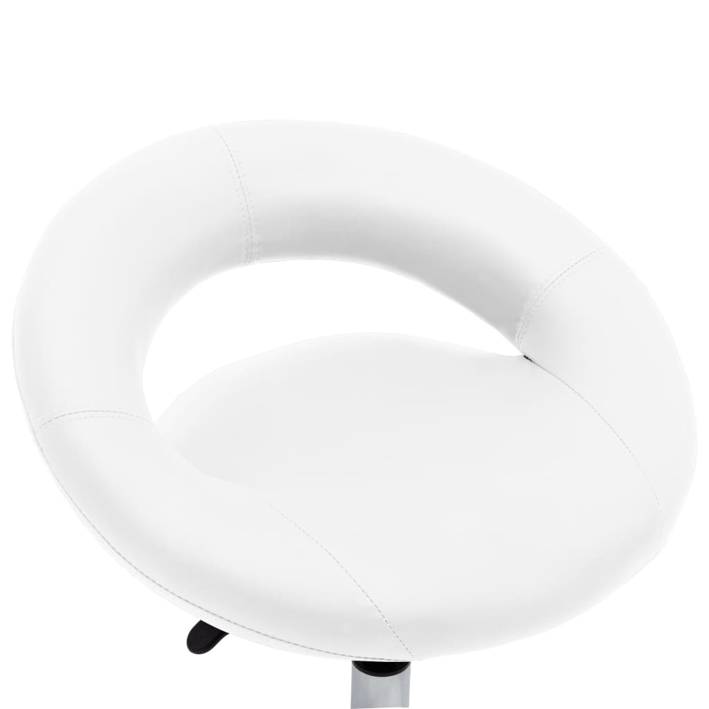 Arbeitshocker auf Rollen Weiß Kunstleder - Premium Bürostühle  - Just €76.36! Shop now at homesales4u