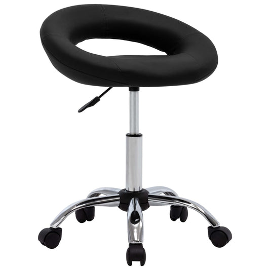 Arbeitshocker auf Rollen Schwarz Kunstleder - Premium Bürostühle  - Just €82.54! Shop now at homesales4u