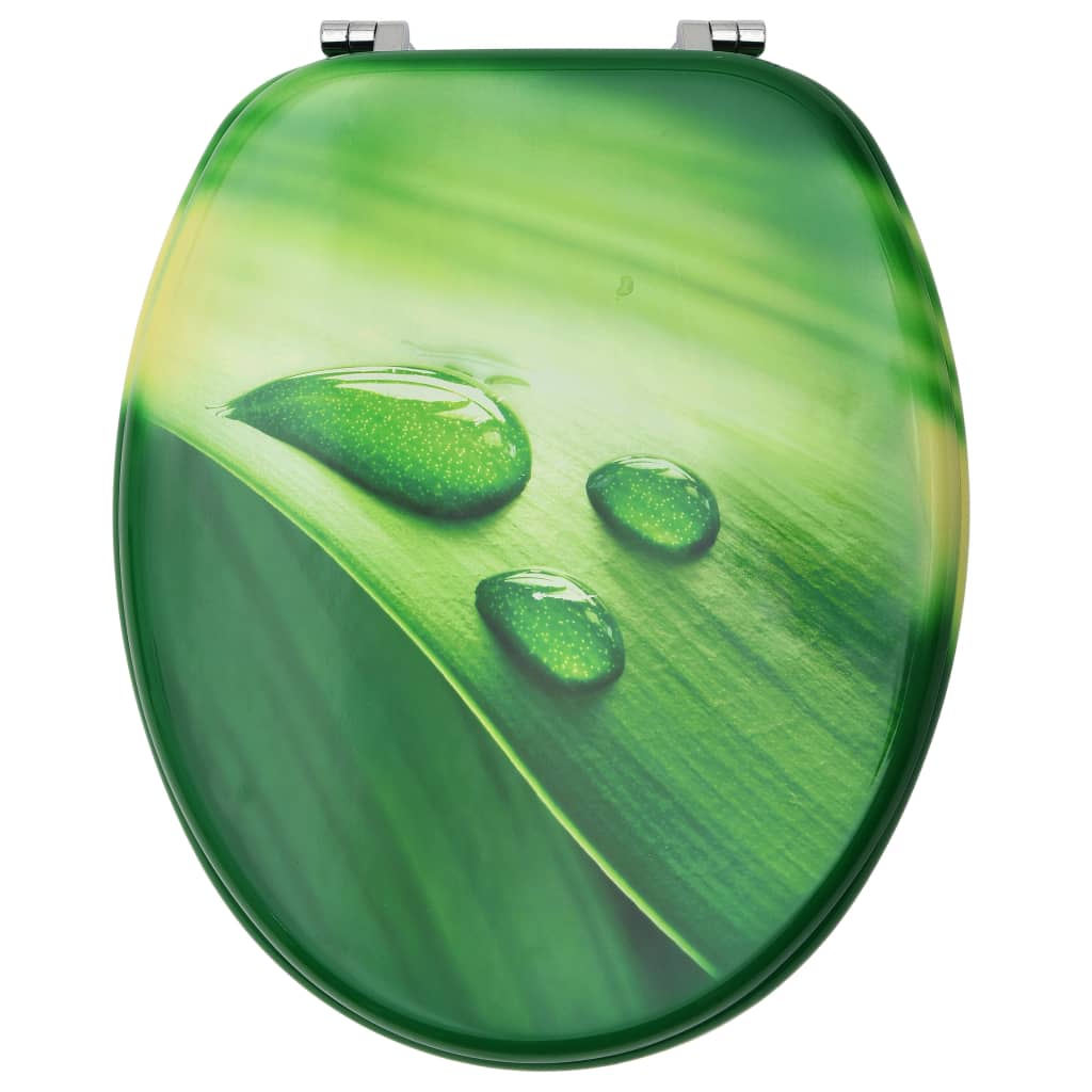 Toilettensitze mit Deckel 2 Stk. MDF Grün Wassertropfen-Design - Premium Toilettensitze  - Just €116.78! Shop now at homesales4u