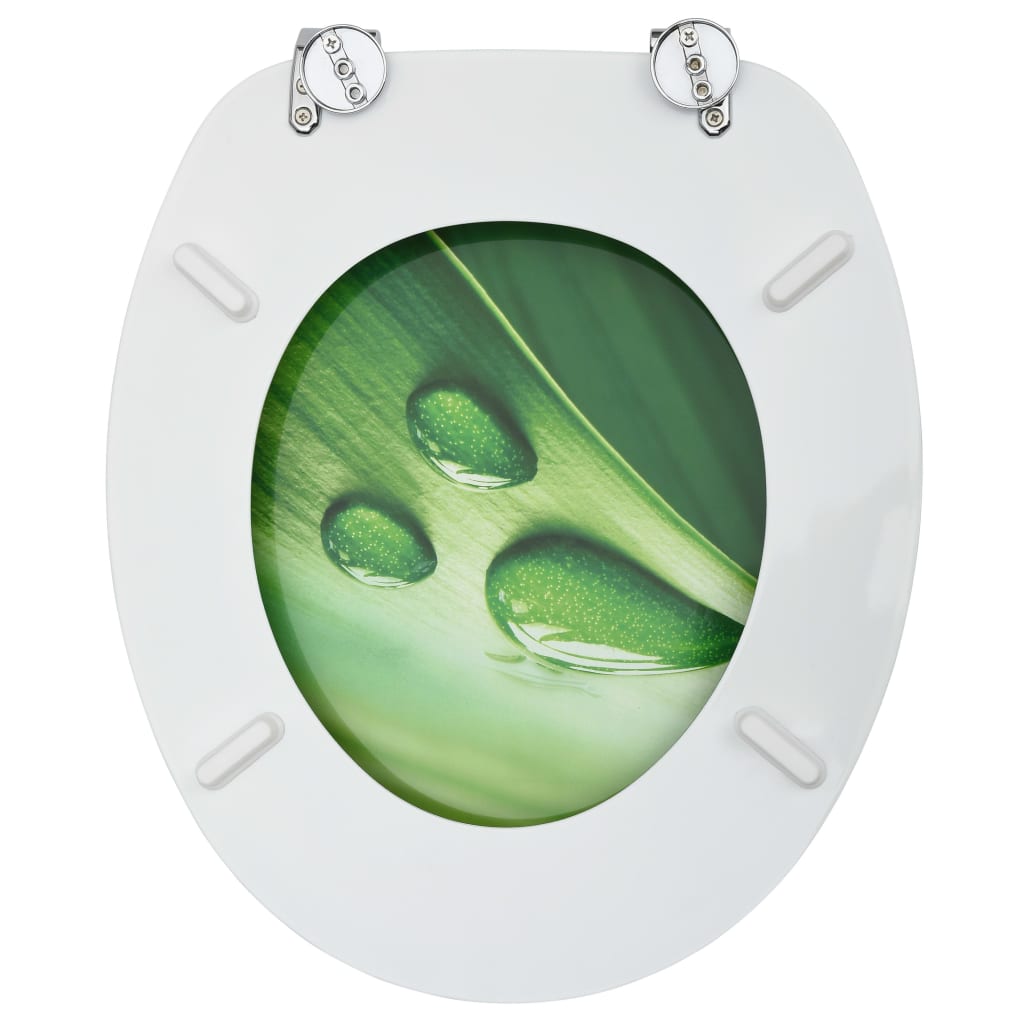 Toilettensitze mit Deckel 2 Stk. MDF Grün Wassertropfen-Design - Premium Toilettensitze  - Just €116.78! Shop now at homesales4u