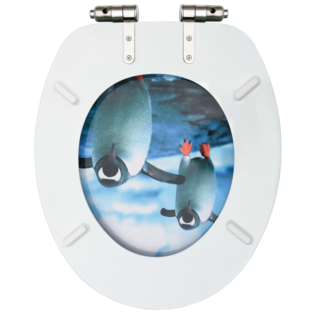 Toilettensitze mit Soft-Close-Deckel 2 Stk. MDF Pinguin-Design - Premium Toilettensitze  - Just €133.54! Shop now at homesales4u