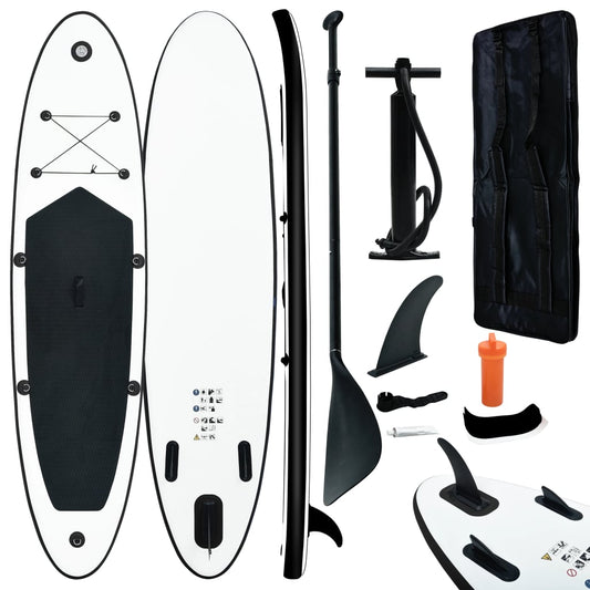 Aufblasbares Stand Up Paddle Board Set Schwarz und Weiß - Premium Paddelboards  - Just €235.71! Shop now at homesales4u