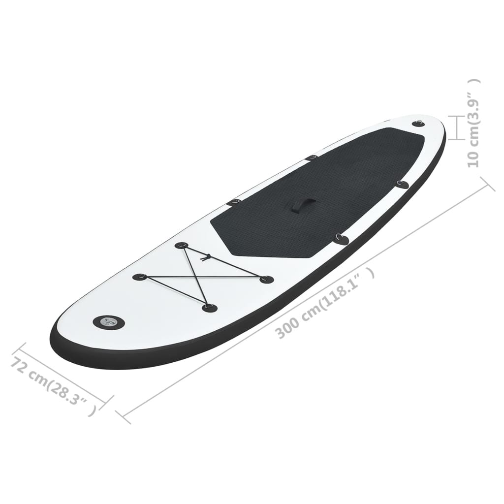 Aufblasbares Stand Up Paddle Board Set Schwarz und Weiß - Premium Paddelboards  - Just €235.71! Shop now at homesales4u