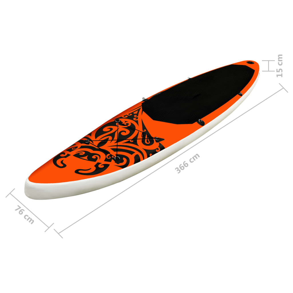 SUP-Board-Set Aufblasbar 366x76x15 cm Orange - Premium Paddelboards  - Just €393.09! Shop now at homesales4u