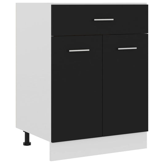 Schubunterschrank Lyon Schwarz 60x46x81,5 cm Holzwerkstoff - Premium Küchenschränke  - Just €106.05! Shop now at homesales4u