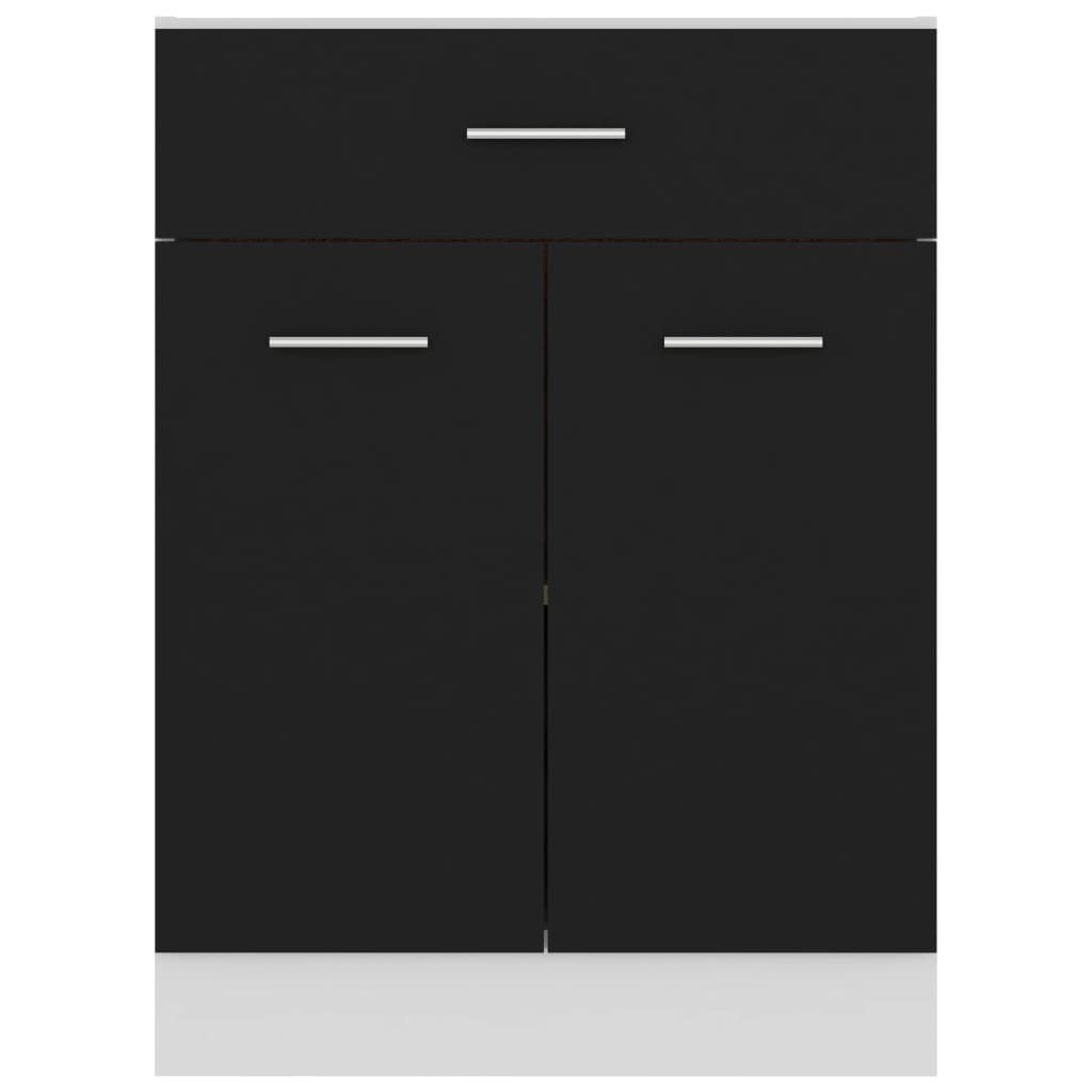 Schubunterschrank Lyon Schwarz 60x46x81,5 cm Holzwerkstoff - Premium Küchenschränke  - Just €106.05! Shop now at homesales4u
