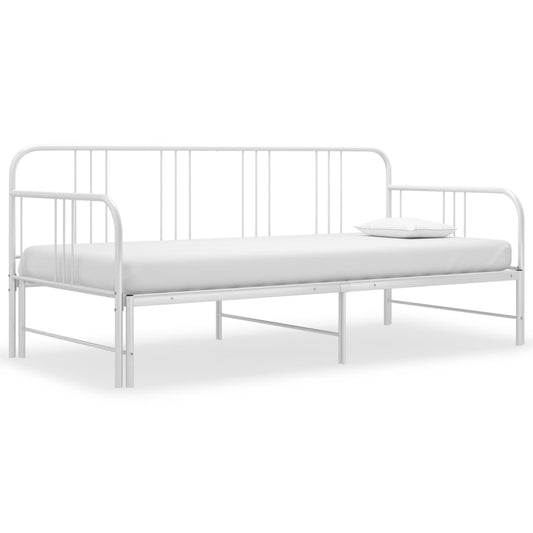 Ausziehsofa Bettgestell Weiß Metall 90x200 cm - Premium Betten & Bettgestelle  - Just €165.94! Shop now at homesales4u