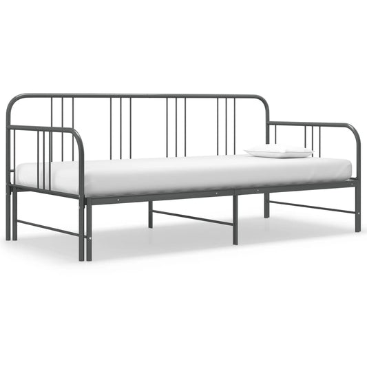 Ausziehsofa Bettgestell Grau Metall 90x200 cm - Premium Betten & Bettgestelle  - Just €174! Shop now at homesales4u
