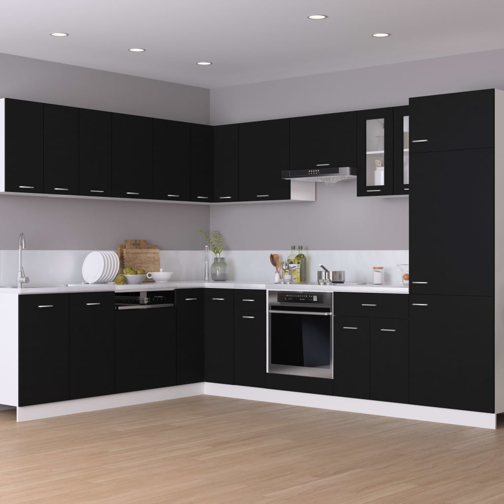 Hängeschränke 2 Stk. Lyon Schwarz 50x31x60 cm Holzwerkstoff - Premium Küchenschränke  - Just €114.64! Shop now at homesales4u