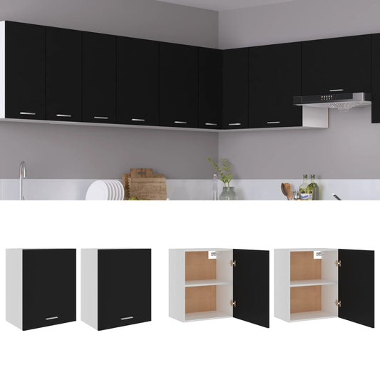 Hängeschränke 2 Stk. Lyon Schwarz 50x31x60 cm Holzwerkstoff - Premium Küchenschränke  - Just €114.64! Shop now at homesales4u