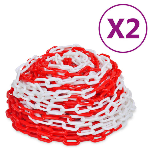 Absperrketten 2 Stk. Rot und Weiß Kunststoff 30 m - Premium Sicherheitsmarkierungen  - Just €82.72! Shop now at homesales4u
