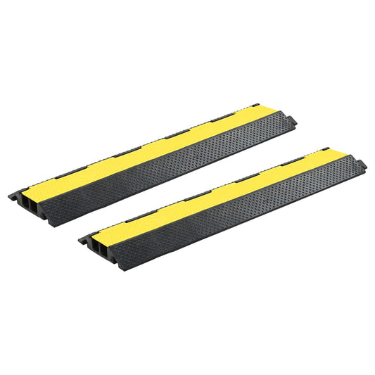Kabelbrücken Überfahrschutz 2 Stk. 2 Kanäle Gummi 101,5 cm - Premium Verkehrsschilder  - Just €102.62! Shop now at homesales4u