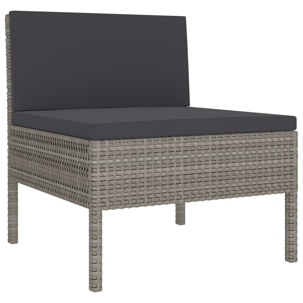 10-tlg. Garten-Lounge-Set mit Auflagen Poly Rattan Grau - Premium Gartenmöbel-Sets  - Just €799.78! Shop now at homesales4u