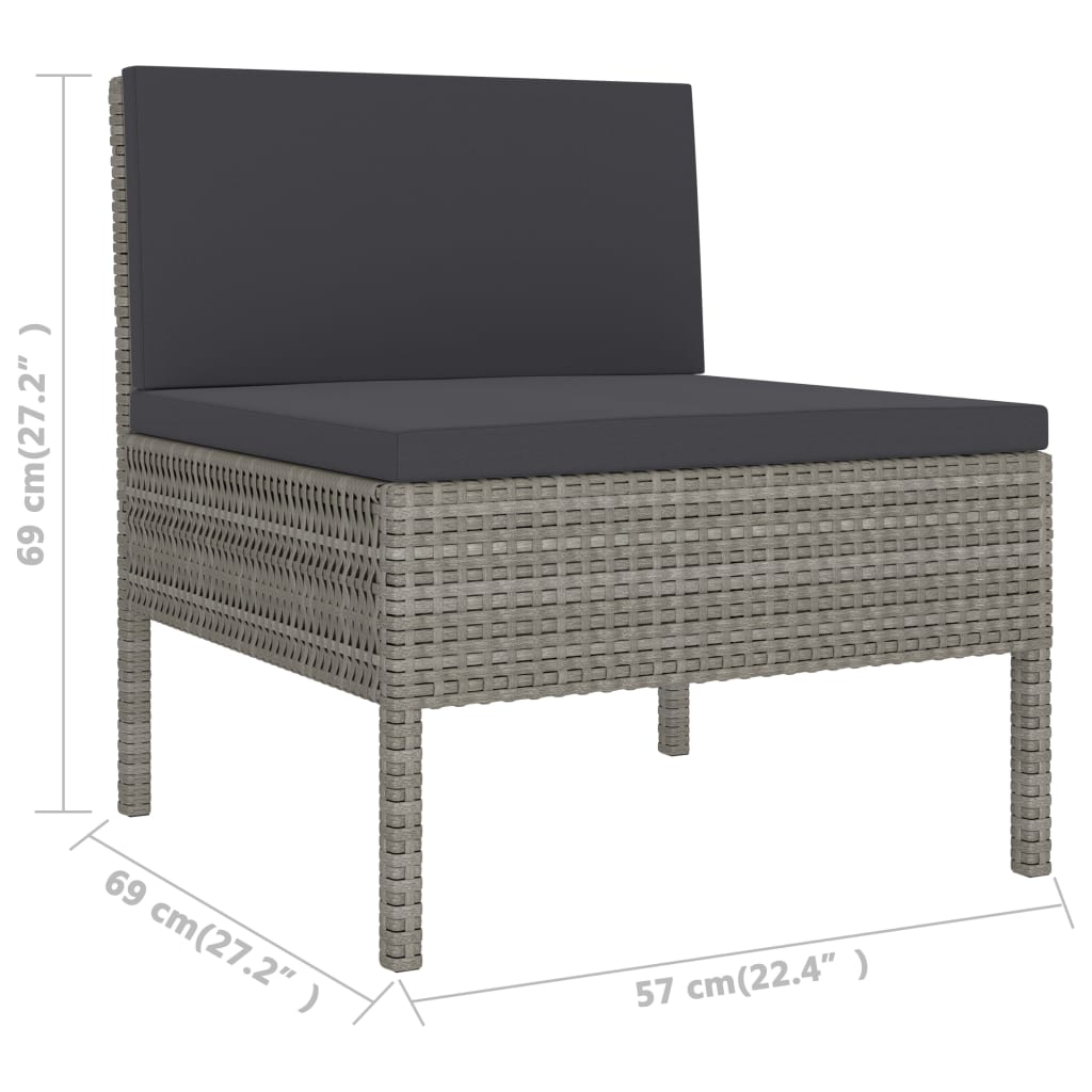 10-tlg. Garten-Lounge-Set mit Auflagen Poly Rattan Grau - Premium Gartenmöbel-Sets  - Just €799.78! Shop now at homesales4u