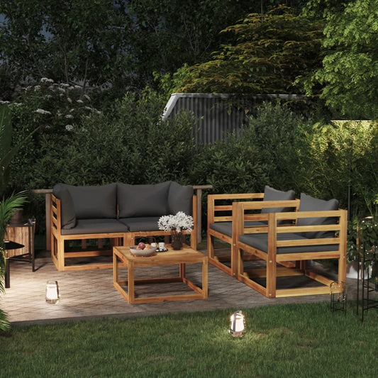 5-tlg. Garten-Lounge-Set mit Auflagen Massivholz Akazie - Premium Gartenmöbel-Sets  - Just €618.71! Shop now at homesales4u