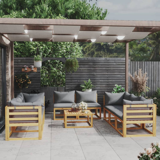 9-tlg. Garten-Lounge-Set mit Auflagen Massivholz Akazie - Premium Gartenmöbel-Sets  - Just €1236.81! Shop now at homesales4u