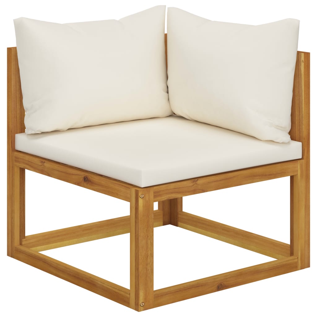 5-tlg. Garten-Lounge-Set mit Auflagen Creme Massivholz Akazie - Premium Gartenmöbel-Sets  - Just €588.02! Shop now at homesales4u