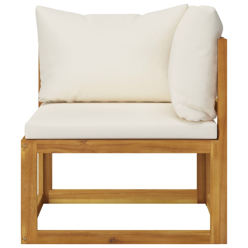 5-tlg. Garten-Lounge-Set mit Auflagen Creme Massivholz Akazie - Premium Gartenmöbel-Sets  - Just €588.02! Shop now at homesales4u