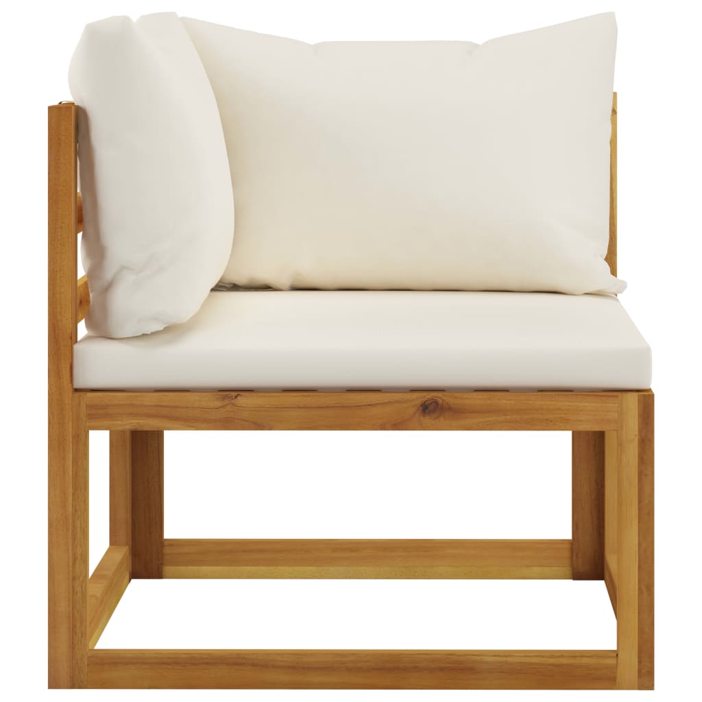 5-tlg. Garten-Lounge-Set mit Auflagen Creme Massivholz Akazie - Premium Gartenmöbel-Sets  - Just €588.02! Shop now at homesales4u