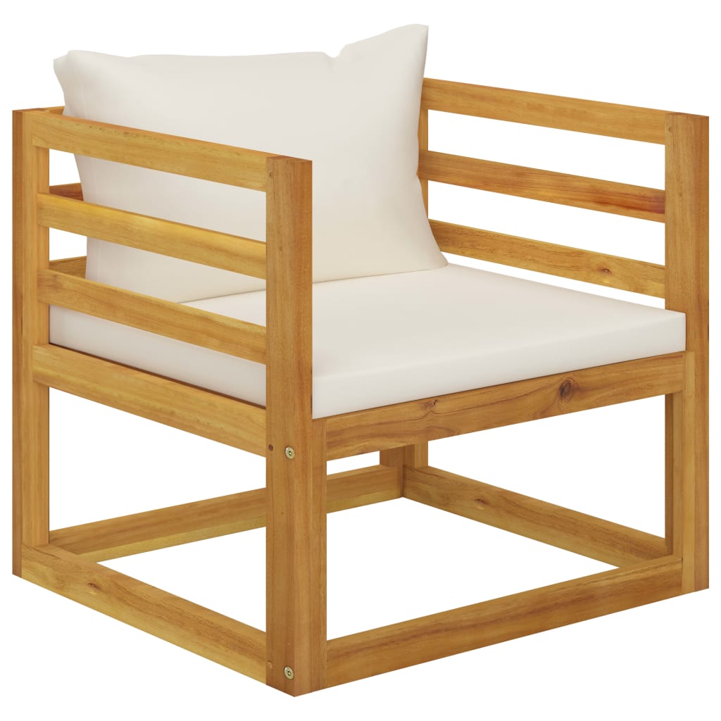 5-tlg. Garten-Lounge-Set mit Auflagen Creme Massivholz Akazie - Premium Gartenmöbel-Sets  - Just €588.02! Shop now at homesales4u