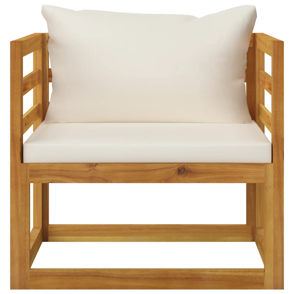 5-tlg. Garten-Lounge-Set mit Auflagen Creme Massivholz Akazie - Premium Gartenmöbel-Sets  - Just €588.02! Shop now at homesales4u