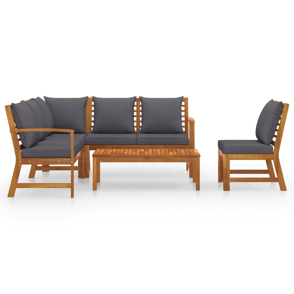 5-tlg. Garten-Lounge-Set mit Auflagen Massivholz Akazie - Premium Gartenmöbel-Sets  - Just €760.97! Shop now at homesales4u