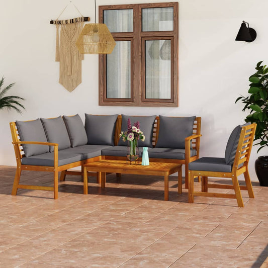 5-tlg. Garten-Lounge-Set mit Auflagen Massivholz Akazie - Premium Gartenmöbel-Sets  - Just €751.58! Shop now at homesales4u