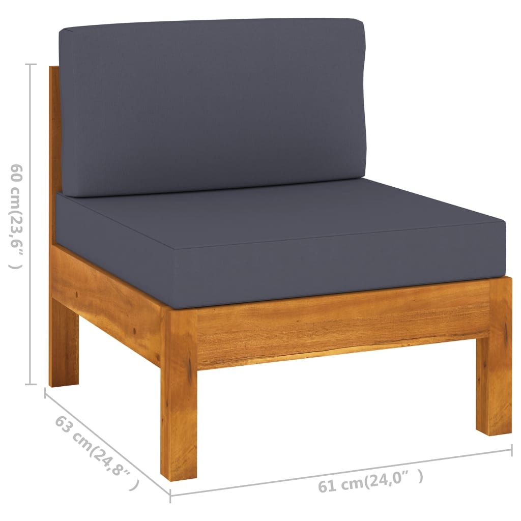 7-tlg. Garten-Lounge-Set mit Dunkelgrauen Auflagen Akazienholz - Premium Gartenmöbel-Sets  - Just €1188.08! Shop now at homesales4u
