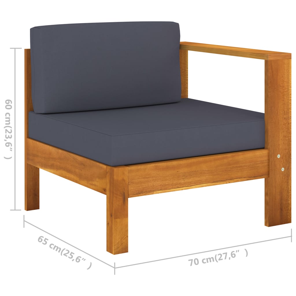 7-tlg. Garten-Lounge-Set mit Dunkelgrauen Auflagen Akazienholz - Premium Gartenmöbel-Sets  - Just €1188.08! Shop now at homesales4u