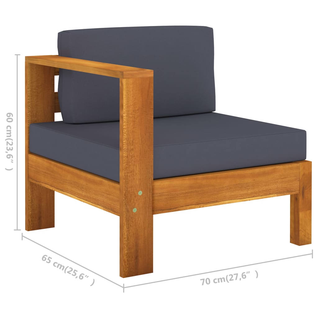 7-tlg. Garten-Lounge-Set mit Dunkelgrauen Auflagen Akazienholz - Premium Gartenmöbel-Sets  - Just €1188.08! Shop now at homesales4u