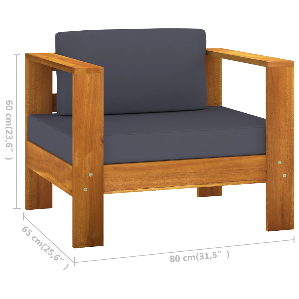 7-tlg. Garten-Lounge-Set mit Dunkelgrauen Auflagen Akazienholz - Premium Gartenmöbel-Sets  - Just €1188.08! Shop now at homesales4u