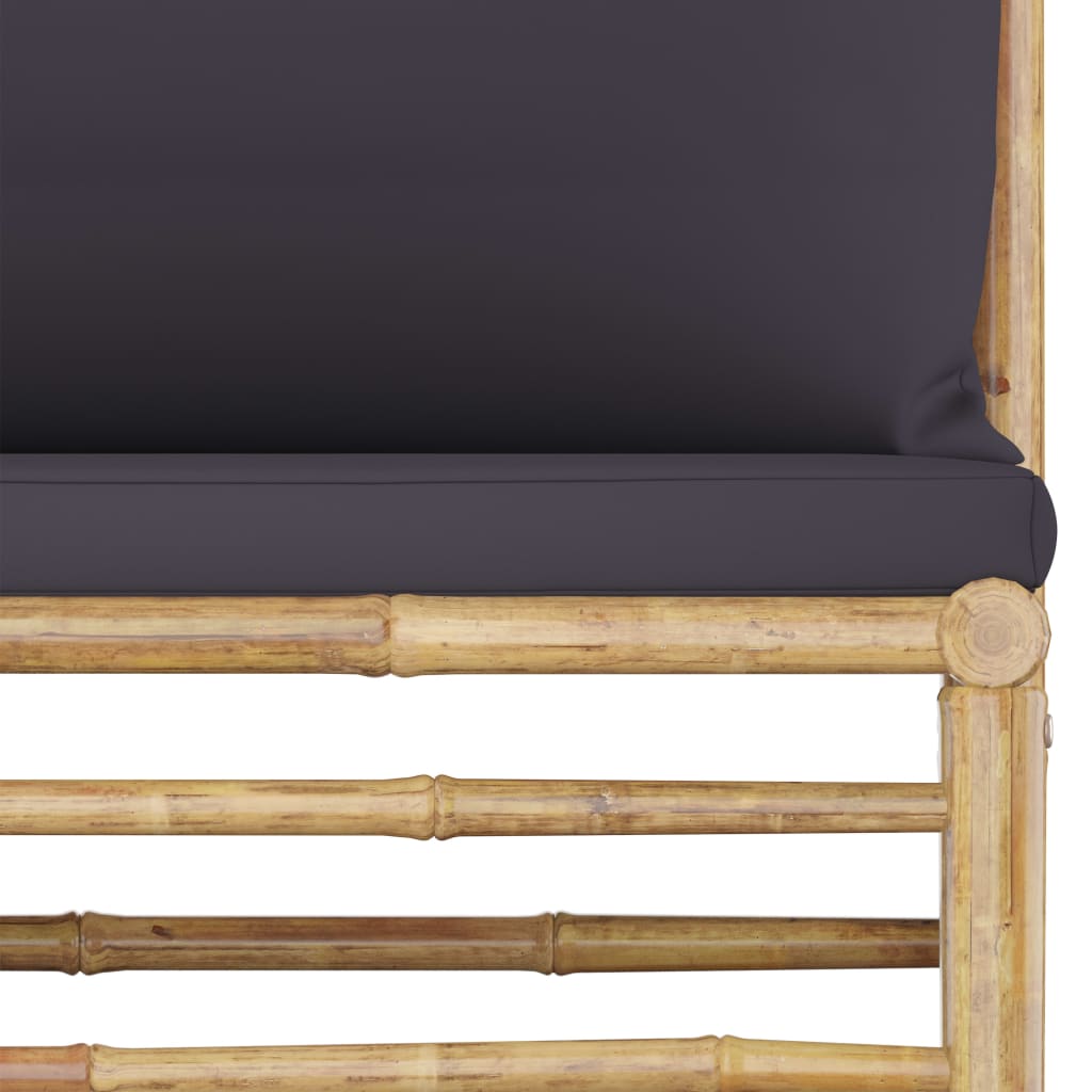 7-tlg. Garten-Lounge-Set mit Dunkelgrauen Kissen Bambus - Premium Gartenmöbel-Sets  - Just €899.18! Shop now at homesales4u