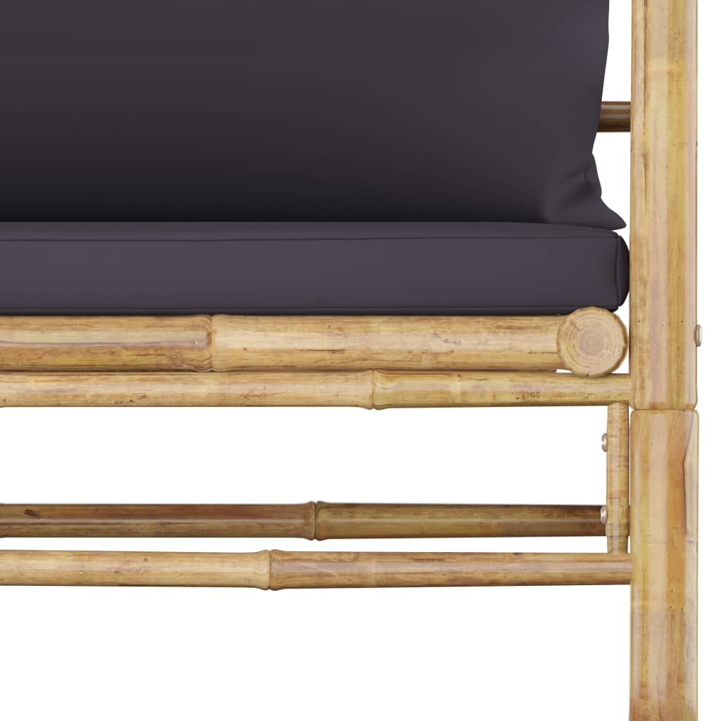7-tlg. Garten-Lounge-Set mit Dunkelgrauen Kissen Bambus - Premium Gartenmöbel-Sets  - Just €899.18! Shop now at homesales4u