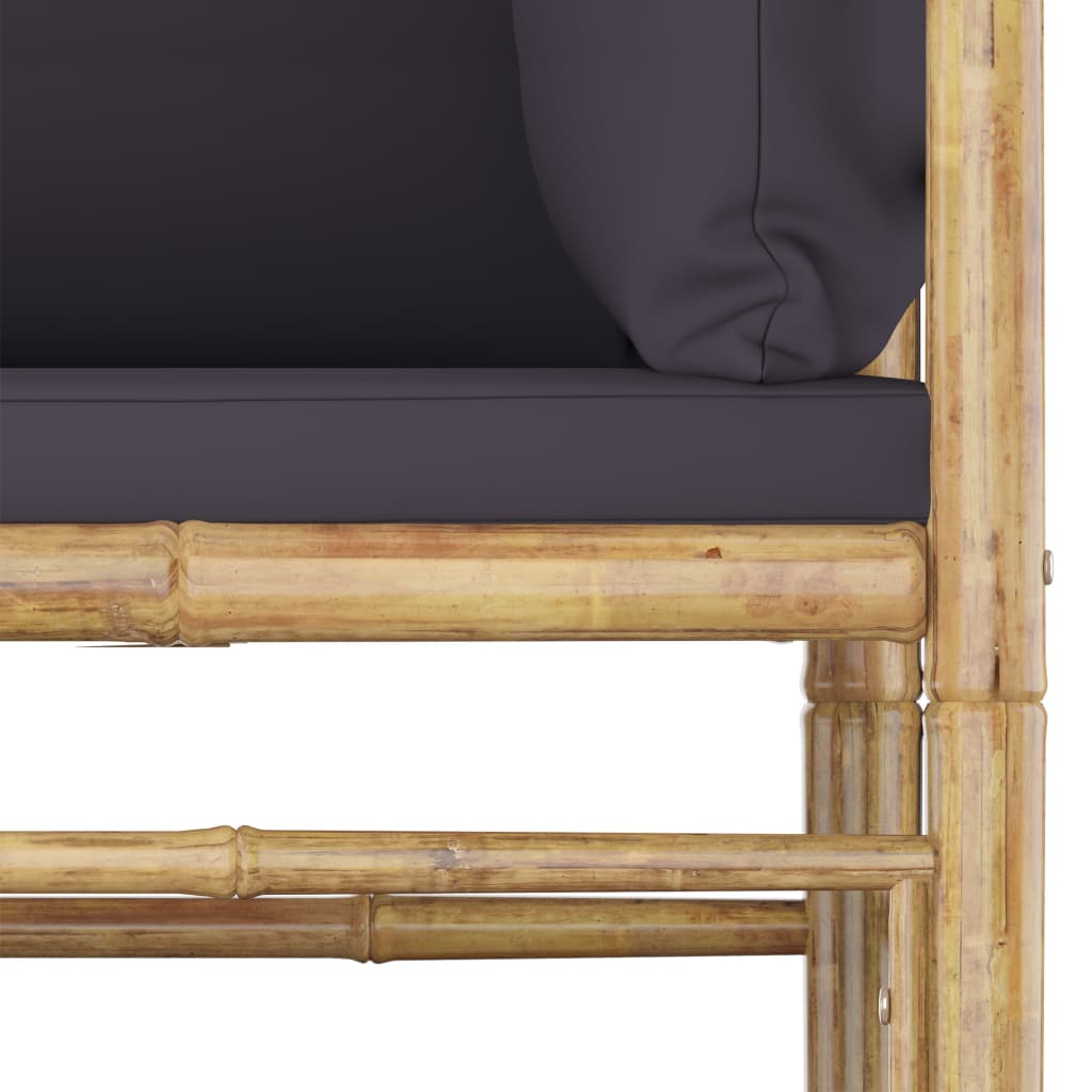 7-tlg. Garten-Lounge-Set mit Dunkelgrauen Kissen Bambus - Premium Gartenmöbel-Sets  - Just €890.68! Shop now at homesales4u
