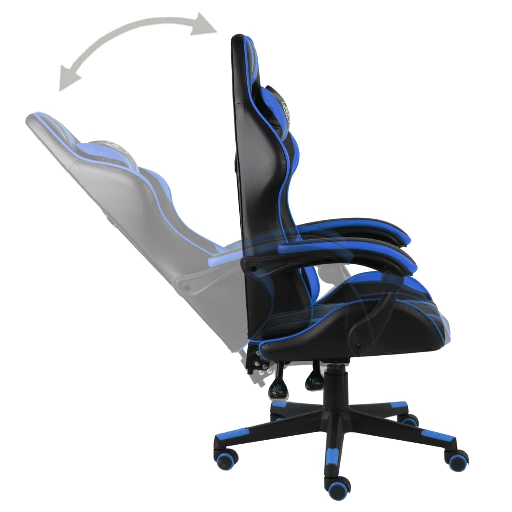 Gaming-Stuhl Schwarz und Blau Kunstleder - Premium Bürostühle  - Just €145.88! Shop now at homesales4u