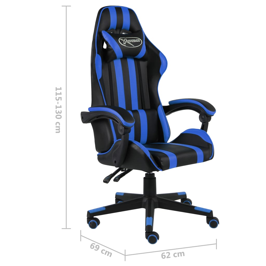 Gaming-Stuhl Schwarz und Blau Kunstleder - Premium Bürostühle  - Just €145.88! Shop now at homesales4u
