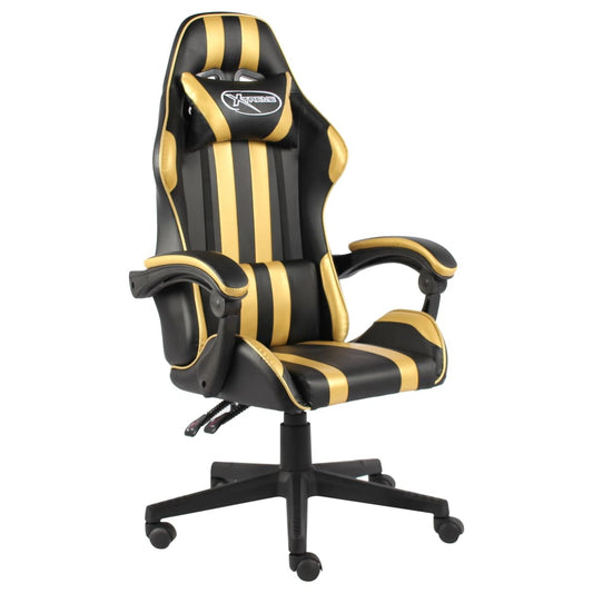 Gaming-Stuhl Schwarz und Golden Kunstleder - Premium Bürostühle  - Just €145.40! Shop now at homesales4u