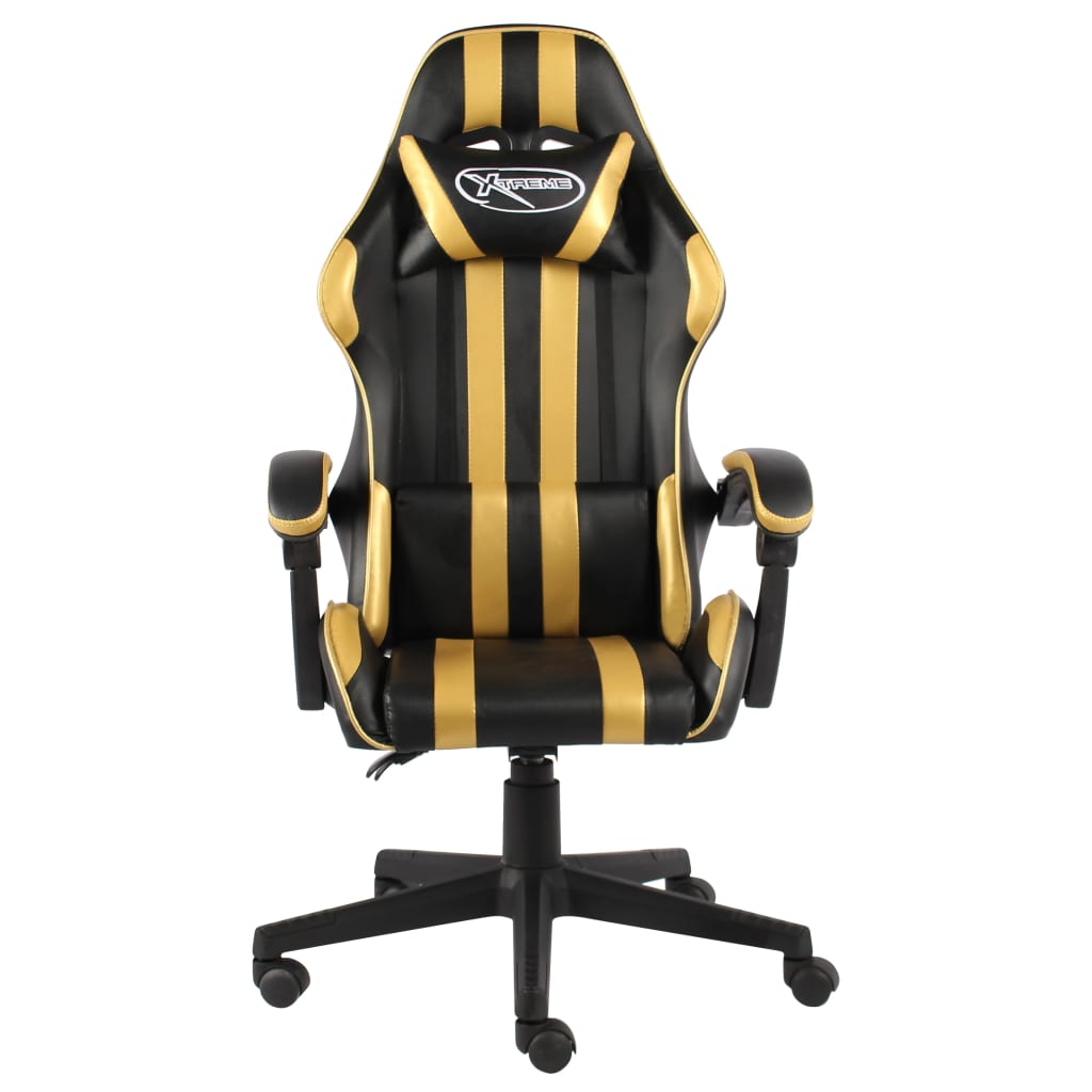 Gaming-Stuhl Schwarz und Golden Kunstleder - Premium Bürostühle  - Just €145.40! Shop now at homesales4u