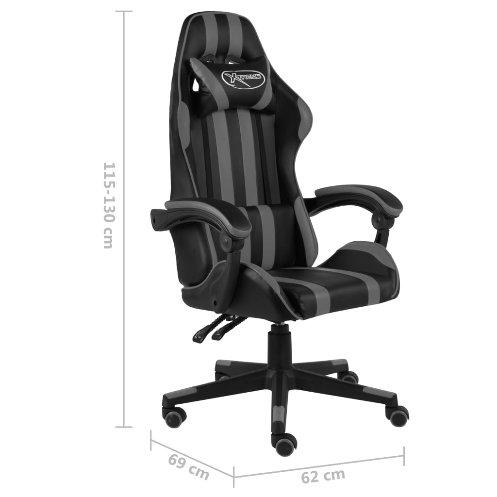 Gaming-Stuhl Schwarz und Grau Kunstleder - Premium Bürostühle  - Just €145.66! Shop now at homesales4u