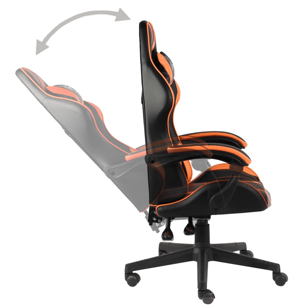 Gaming-Stuhl Schwarz und Orange Kunstleder - Premium Bürostühle  - Just €164.89! Shop now at homesales4u