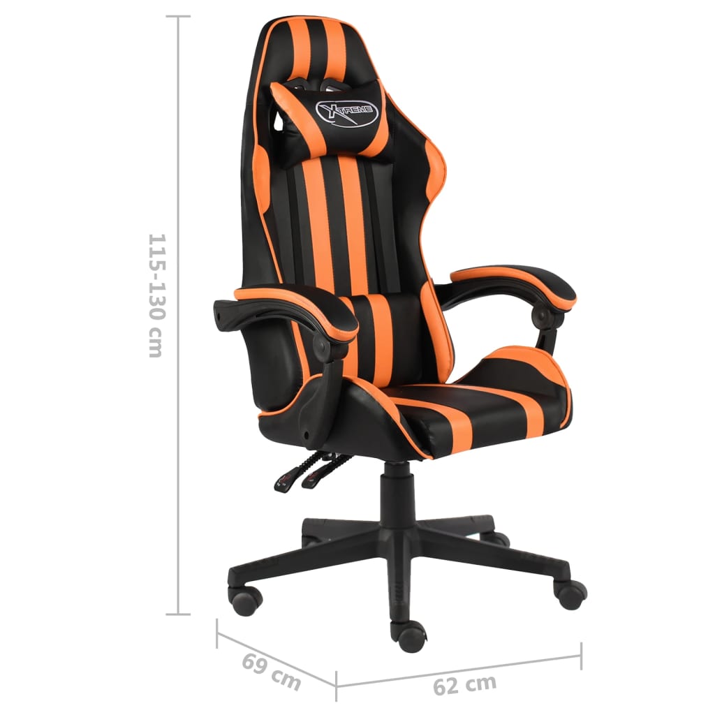 Gaming-Stuhl Schwarz und Orange Kunstleder - Premium Bürostühle  - Just €164.89! Shop now at homesales4u