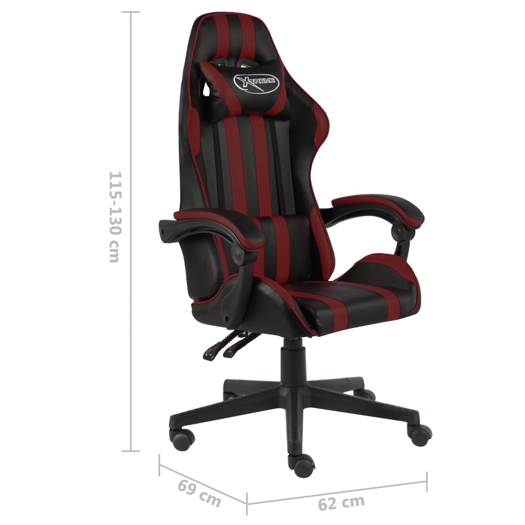 Gaming-Stuhl Schwarz und Weinrot Kunstleder - Premium Bürostühle  - Just €145.40! Shop now at homesales4u