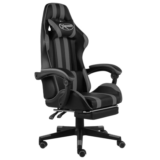 Gaming-Stuhl mit Fußstütze Schwarz und Grau Kunstleder - Premium Bürostühle  - Just €163.96! Shop now at homesales4u