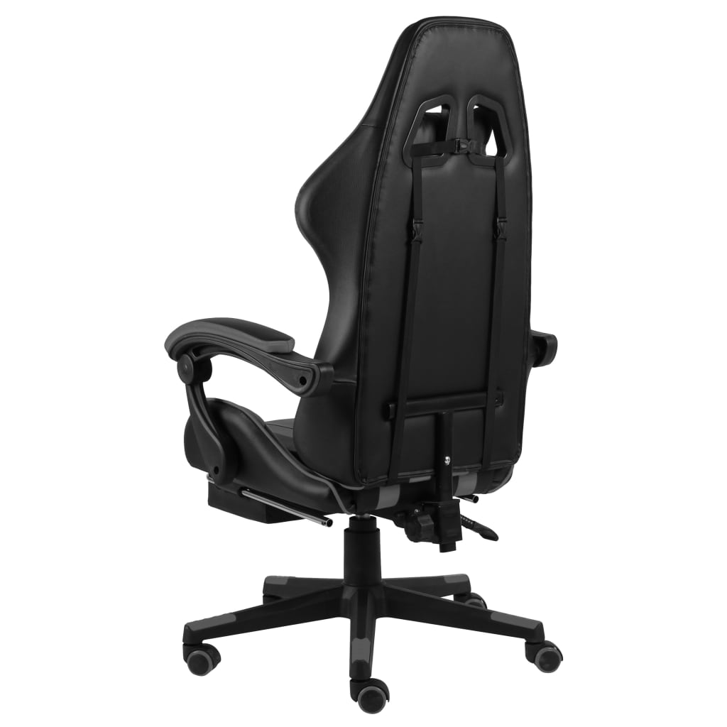 Gaming-Stuhl mit Fußstütze Schwarz und Grau Kunstleder - Premium Bürostühle  - Just €163.96! Shop now at homesales4u