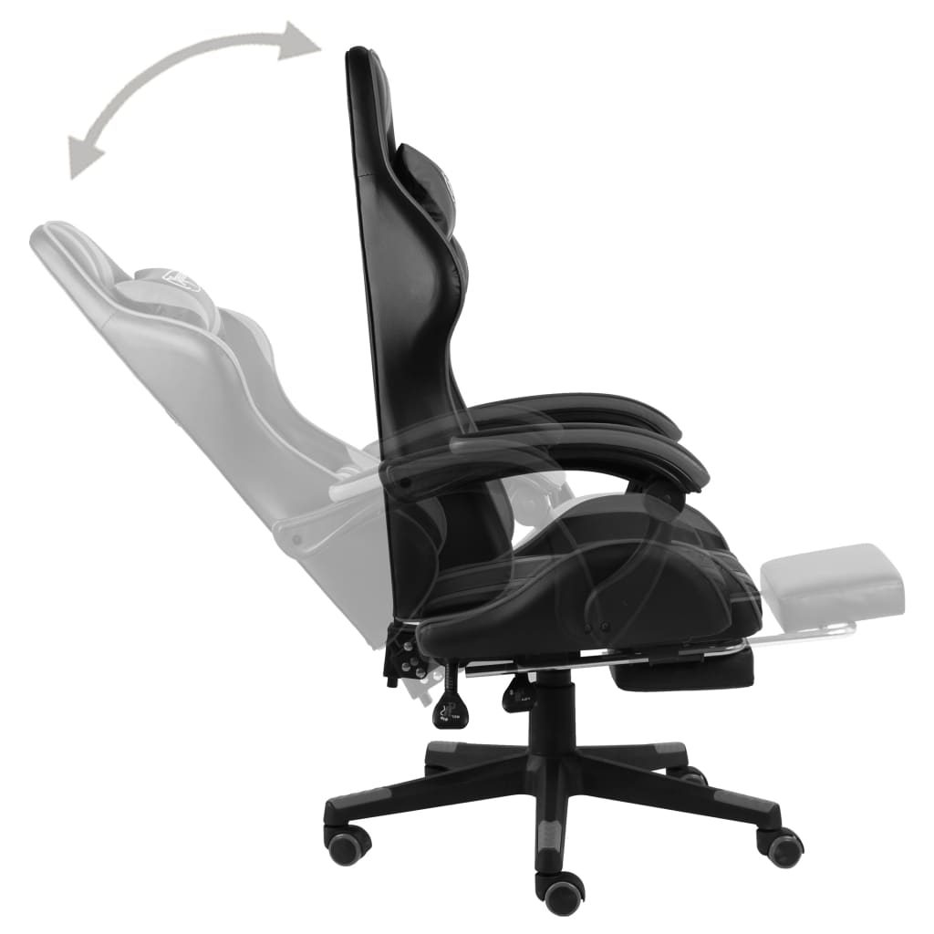 Gaming-Stuhl mit Fußstütze Schwarz und Grau Kunstleder - Premium Bürostühle  - Just €163.96! Shop now at homesales4u