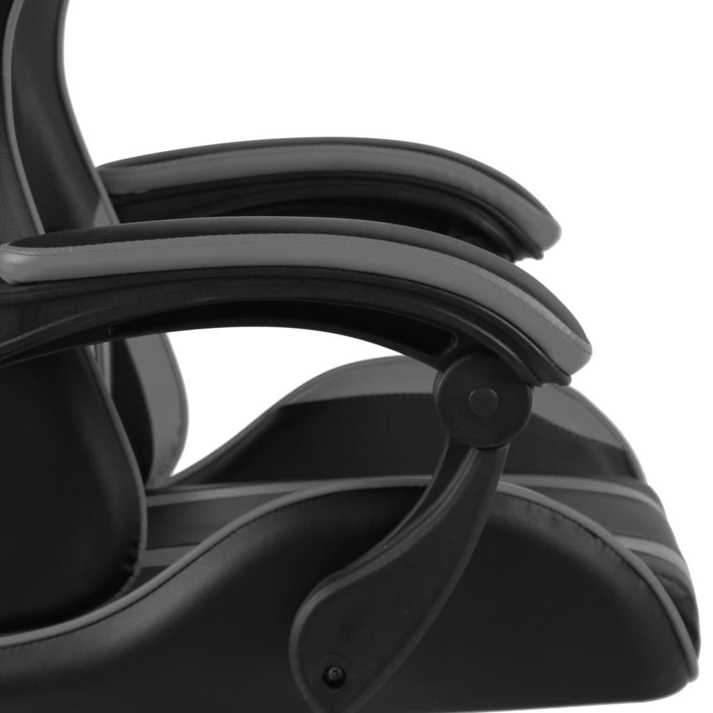 Gaming-Stuhl mit Fußstütze Schwarz und Grau Kunstleder - Premium Bürostühle  - Just €163.96! Shop now at homesales4u