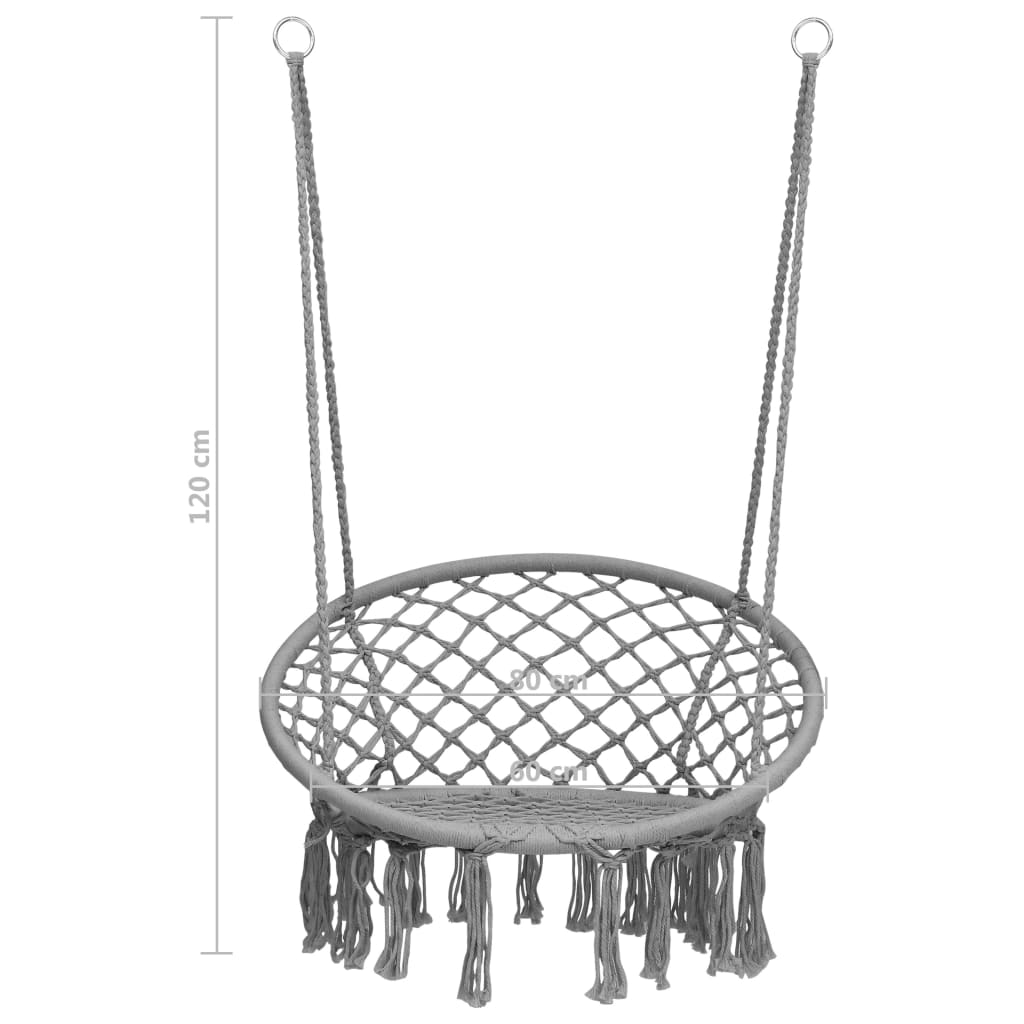 Hängesessel 80 cm Grau - Premium Schaukeln  - Just €75.53! Shop now at homesales4u