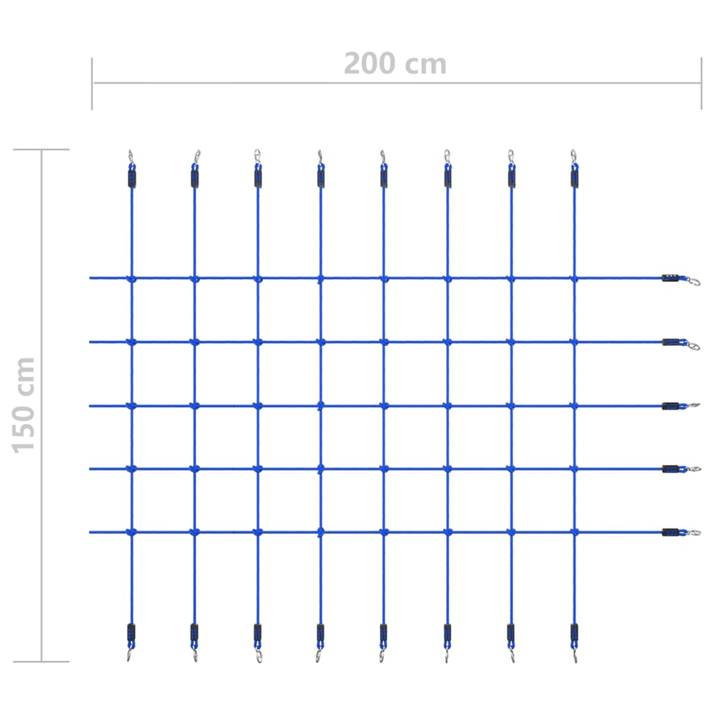 Kletternetz 200x150 cm Blau - Premium Kletterseile  - Just €58.28! Shop now at homesales4u